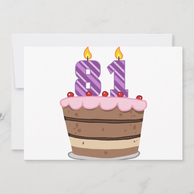 Ålder 81 på födelsedagskaka kort (Framsida)