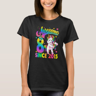 Ålder 8 år gamla barn sedan 2015, fallande Unicorn T Shirt