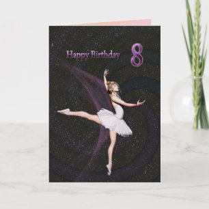 Ålder 8, ett födelsedagskort för ballerina kort