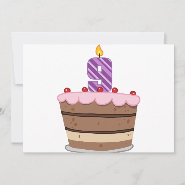 Ålder 9 på födelsedagskummel kort (Framsida)