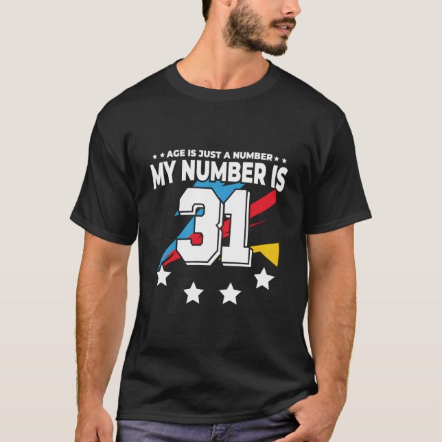 Ålder är bara nummer sport 31 t shirt (Framsida)