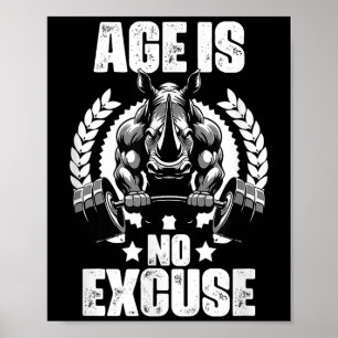Ålder är ingen ursäkt för Rhinoceros Weightlift Gy Poster