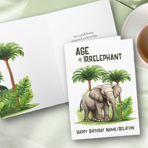 Ålder är Irrelefant Rolig Elefant Glad Födelsedag Kort