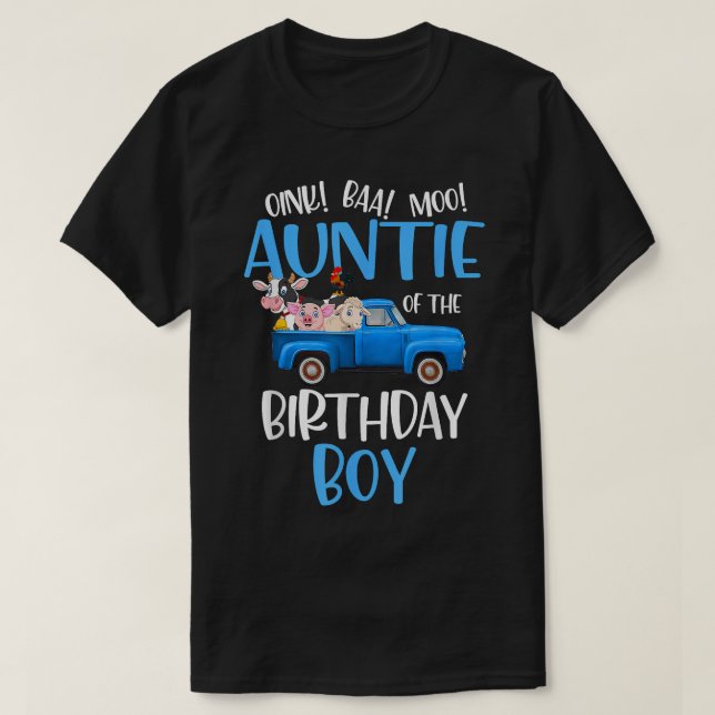 Ålder av Birthday Boy Boskap Blue Lastbil T Shirt (Design framsida)