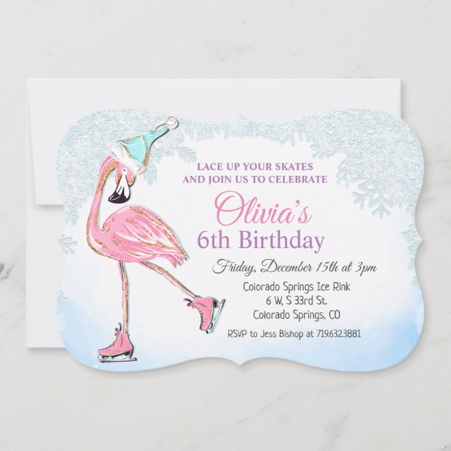 ÅLDER - Bjud på vinterisskal på födelsedagsinbjuda Inbjudningar (Framsida)