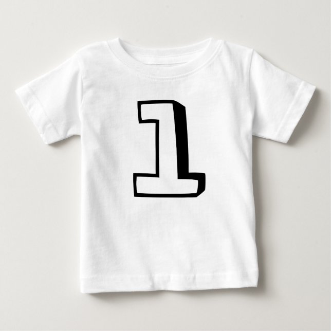 Ålder ett (1) födelsedag t-shirts för baby (Framsida)