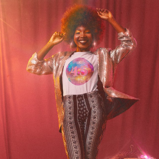 Ålder Födelsedag Retro Shock rosa Disco Boll T Shirt (Skapare uppladdad)