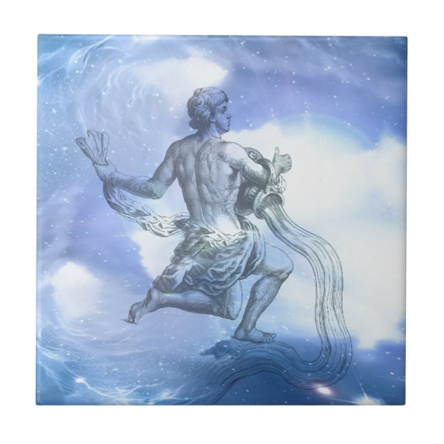 Ålder för Aquarius Zodiac Kakelplatta (Framsidan)
