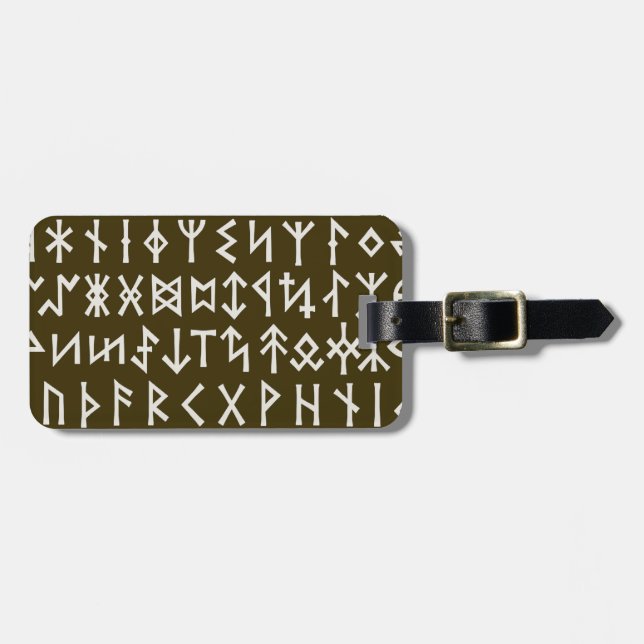 Älder Futhark Runes Bagagebricka (Horisontell Framsida)