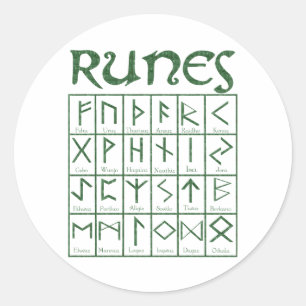 Älder Futhark Runes Runt Klistermärke