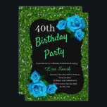 Ålder Grönt Glitter Blue Ro Inbjudningar<br><div class="desc">Elegant grönt glitter och blå ro födelsedagsfest inbjudan för kvinnor i alla åldrar. Åldern kan ändras för vilken ålder som helst. Text kan ändras till vad som helst för att passa din händelse. Typsnitt, typsnitt färg och text är helt anpassade! Papper form och typ kan anpassas efter din budget och...</div>