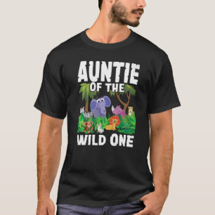 Ålder i Vilden en zoo Birthday Safari Jungl T Shirt