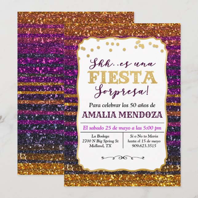 ÅLDER - inbjudan till Glitter på födelsedagen i Fi (Fram/baksida)