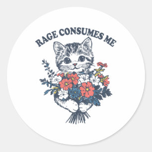 Ålder konsumerar mig matfett, matfett, Kattunge-me Runt Klistermärke