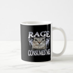 Ålder konsumerar mig med Fåniget Staring Cat Meme Kaffemugg