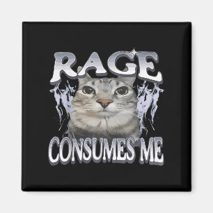 Ålder konsumerar mig med Fåniget Staring Cat Meme Magnet