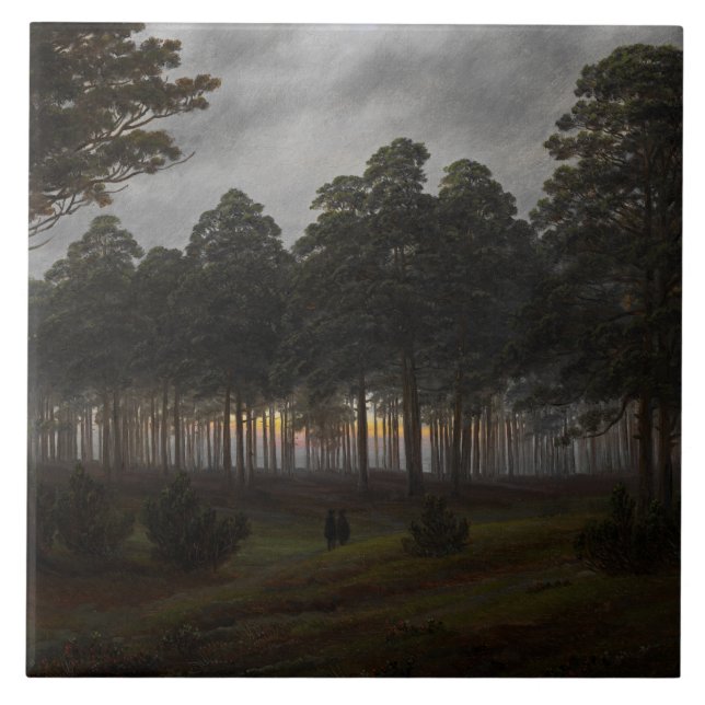 Ålder liggande (av Caspar David Friedrich) Kakelplatta (Framsidan)