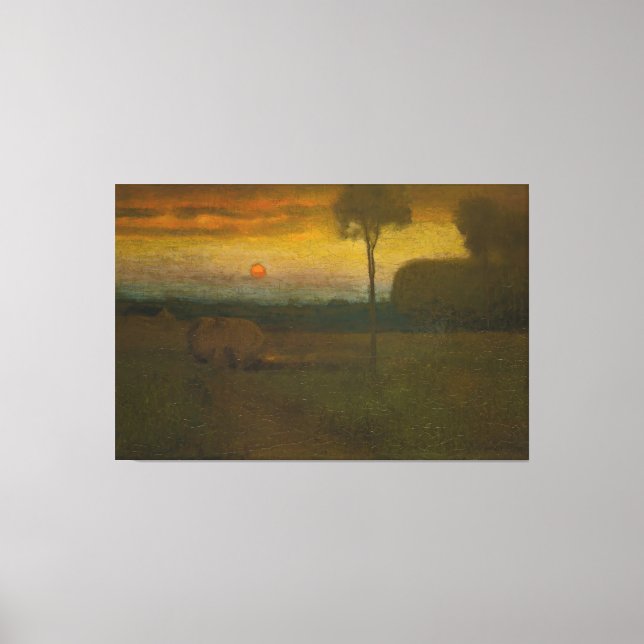 Ålder liggande av George Inness (1889) Canvastryck (Framsida)