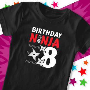 Ålder Ninja Party Stars Kids 8:e födelsedagen T Shirt