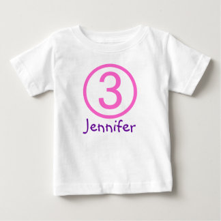 Ålder och Namn Anpassade 3:e födelsedag Tshirt Tee