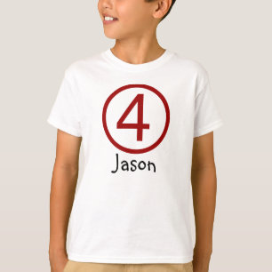 Ålder och Namn Anpassade 4e födelsedagen Tshirt T Shirt