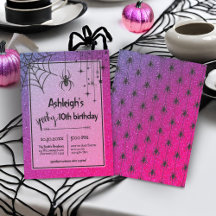Ålder Rosa Glitter Spider Halloween Birthday