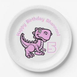 Ålder Rosa T Rex Dinosaur Birthday