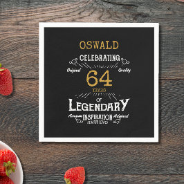 Ålder Svart Guld Retro Legendary Pappersservett