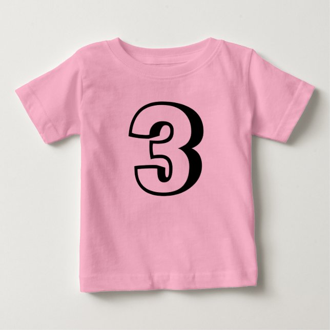 Ålder tre (3) födelsedagskalv t-shirts för småbarn (Framsida)