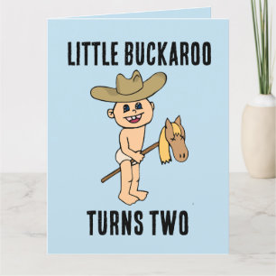 ÅLDER TVÅ BOY COWBOY BIRTHDAY CARD TACK KORT