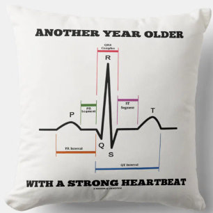 Ålderår med stark hjärtrytm ECG/EKG Kudde
