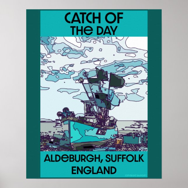 Alderburgh Suffolk Beach Art Poster (Framsidan)