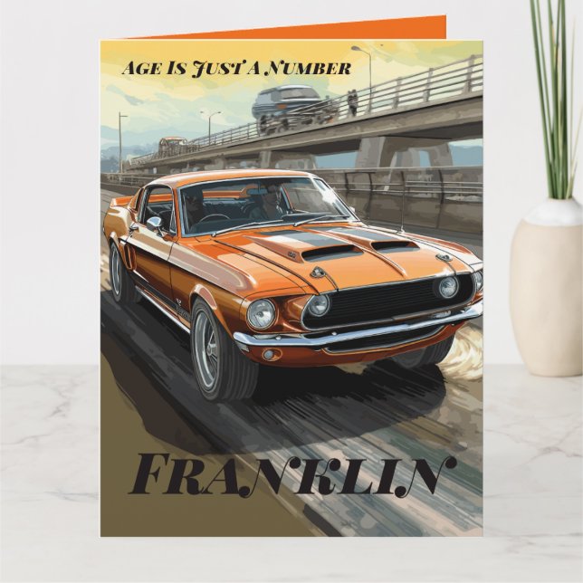 Åldern är bara ett nummer i klassiskt bilfödelseda kort (Framsida)
