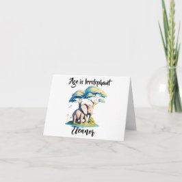 Åldern är irrelevant! Cute Elephant och Träd Kort