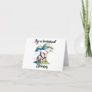 Åldern är irrelevant! Cute Elephant och Träd Kort