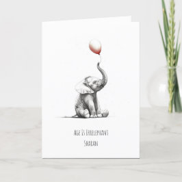 Åldern är irrelevant! Cute illustrerad med födelse Helgkort