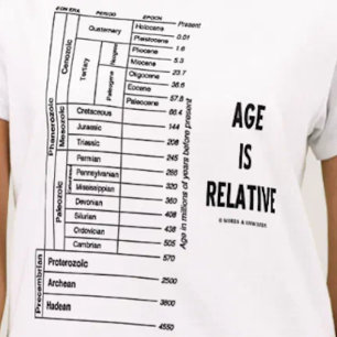 Åldern är släktingen (den geologiska Time humorn) T-shirt