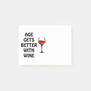 Åldern blir bättre med Vin Post-it Block