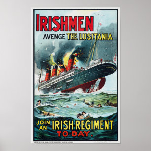 Åldern Lusitania - Gå med en irländsk regering Poster