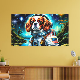 Åldern mellan Steel och Cavalier Kung Charles Span Canvastryck