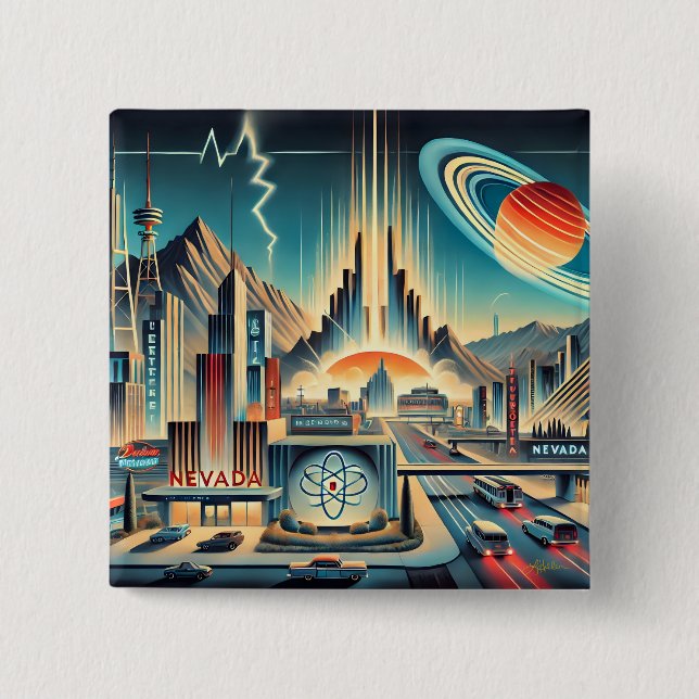 Åldern Nevada Art i mittårhundradet Knapp (Framsida)