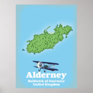 Alderney Bailiwick of Guernsey United Kingdom Kart Poster