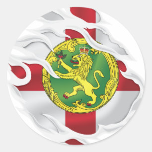 Alderney Ripping Flagga Runt Klistermärke