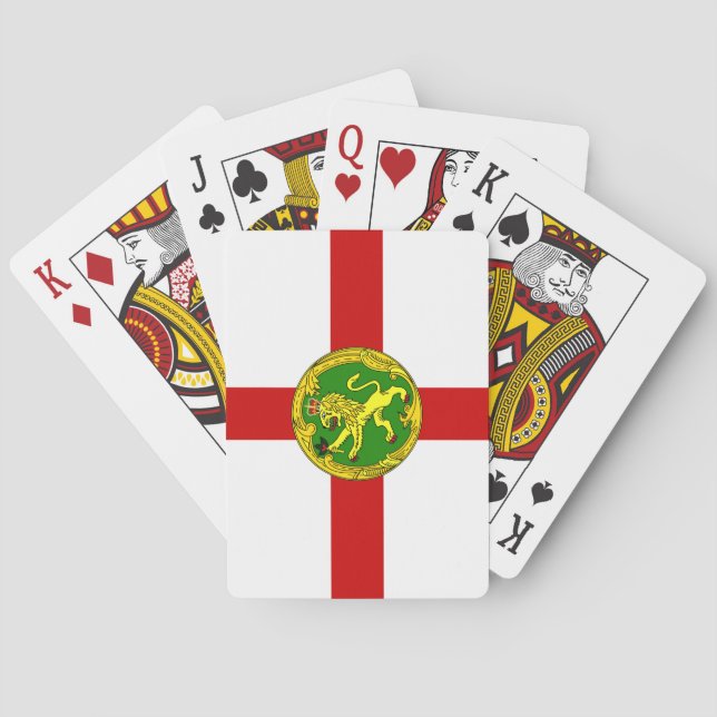 Alderneys patriotiska flagga casinokort (Baksidan)