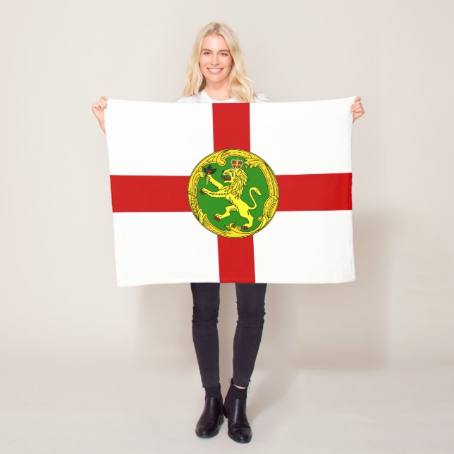 Alderneys patriotiska flagga fleecefilt (På plats)