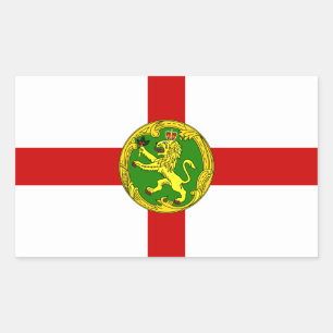 Alderneys patriotiska flagga rektangulärt klistermärke