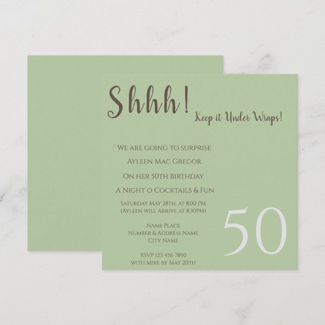 Åldersbjudande på födelsedagen inbjudningar (Fram/baksida)