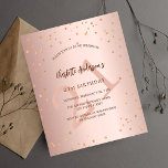 Åldersbudgetinbjudan för ro guld-stjärnor flygblad<br><div class="desc">Observera att inbjudan är papper och mycket tunn. Kuvert ingår inte. Om du vill ha mer omfattande inbjudningar (samma design) kan du besöka vår butik. För elegant 21:a (eller någon ålder) födelsedagsfest. En övertoningsbakgrund för ro guld. Dekorerad med stjärnor. Anpassa och lägg till namn, uppgifter om party och ålder. Namn...</div>