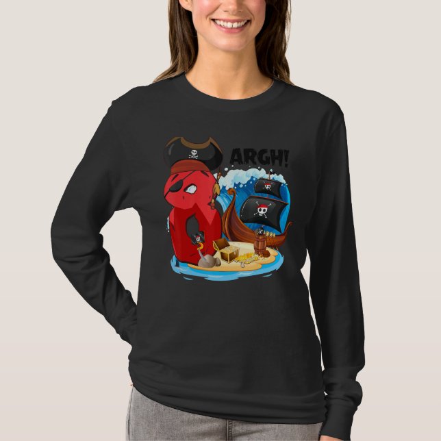 Åldersdaglig Pirat-födelsedag Pirater Frakt Arr 8: T Shirt (Framsida)