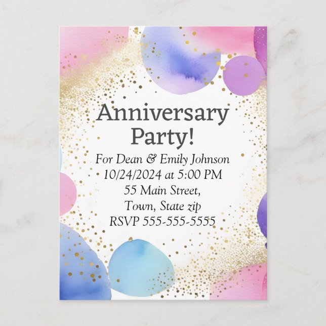 Åldersdagsbjudanden Inbjudan Vykort (Framsida)